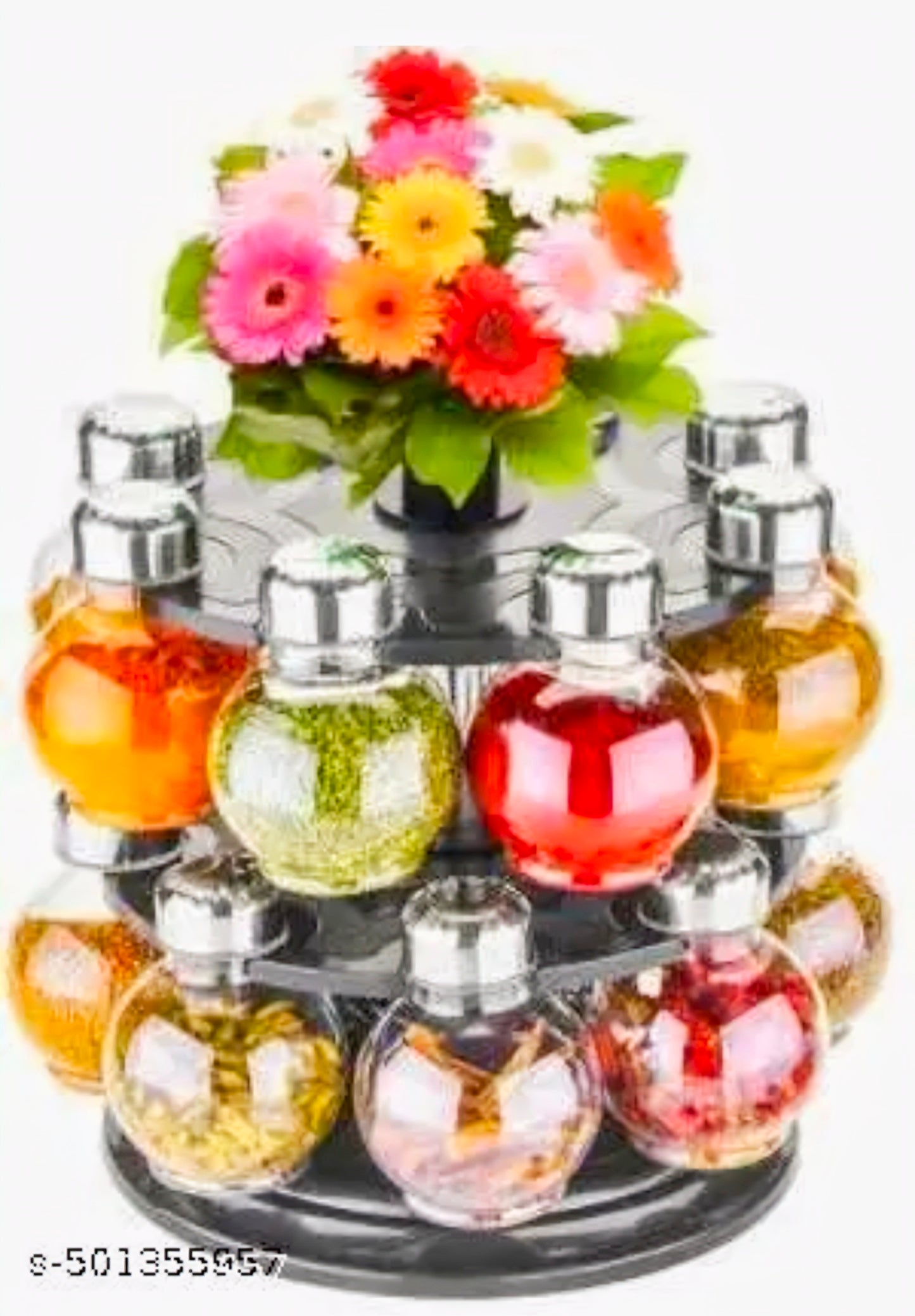 360 Revolving Spice Rack,Masala Container 1 Piece Spice Set (Plastic)