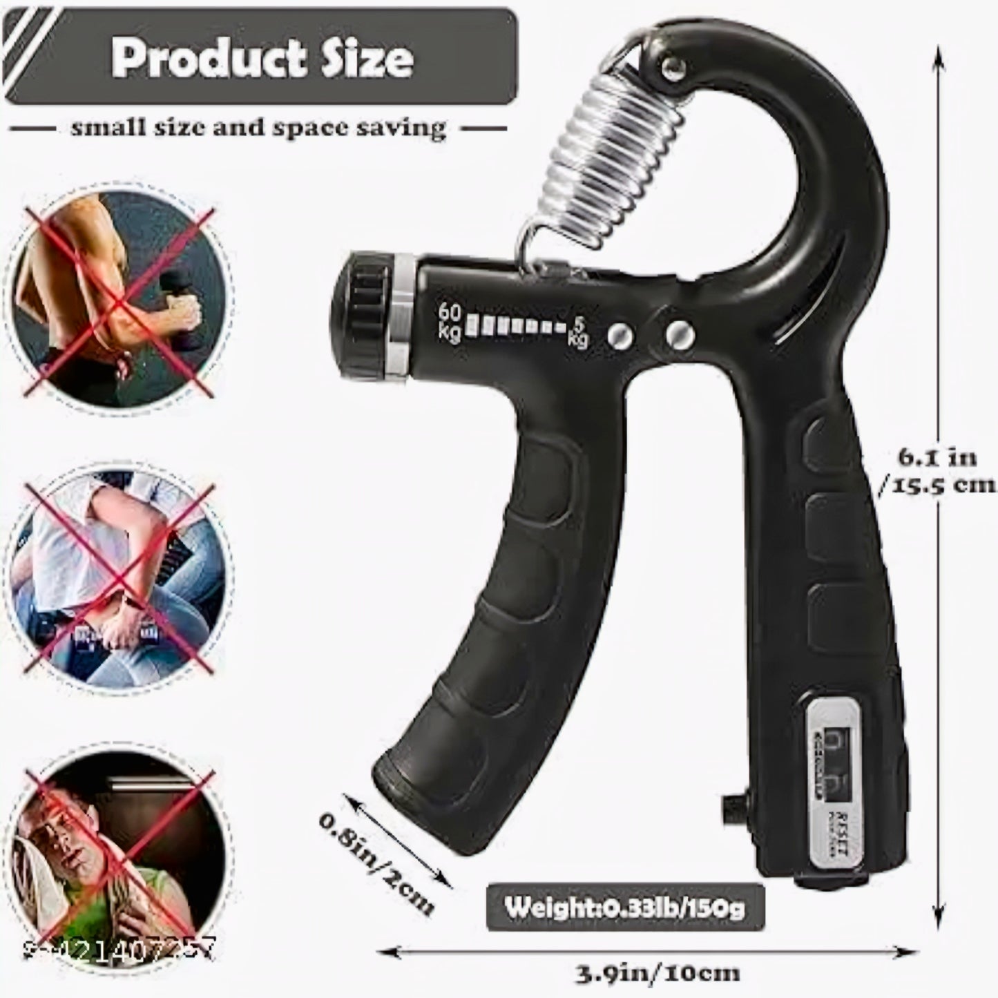 Adjustable Hand Grip Strengthener, Hand Gripper With Counter for Men & Women